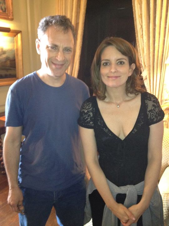 with Tina Fey on the set of Admission